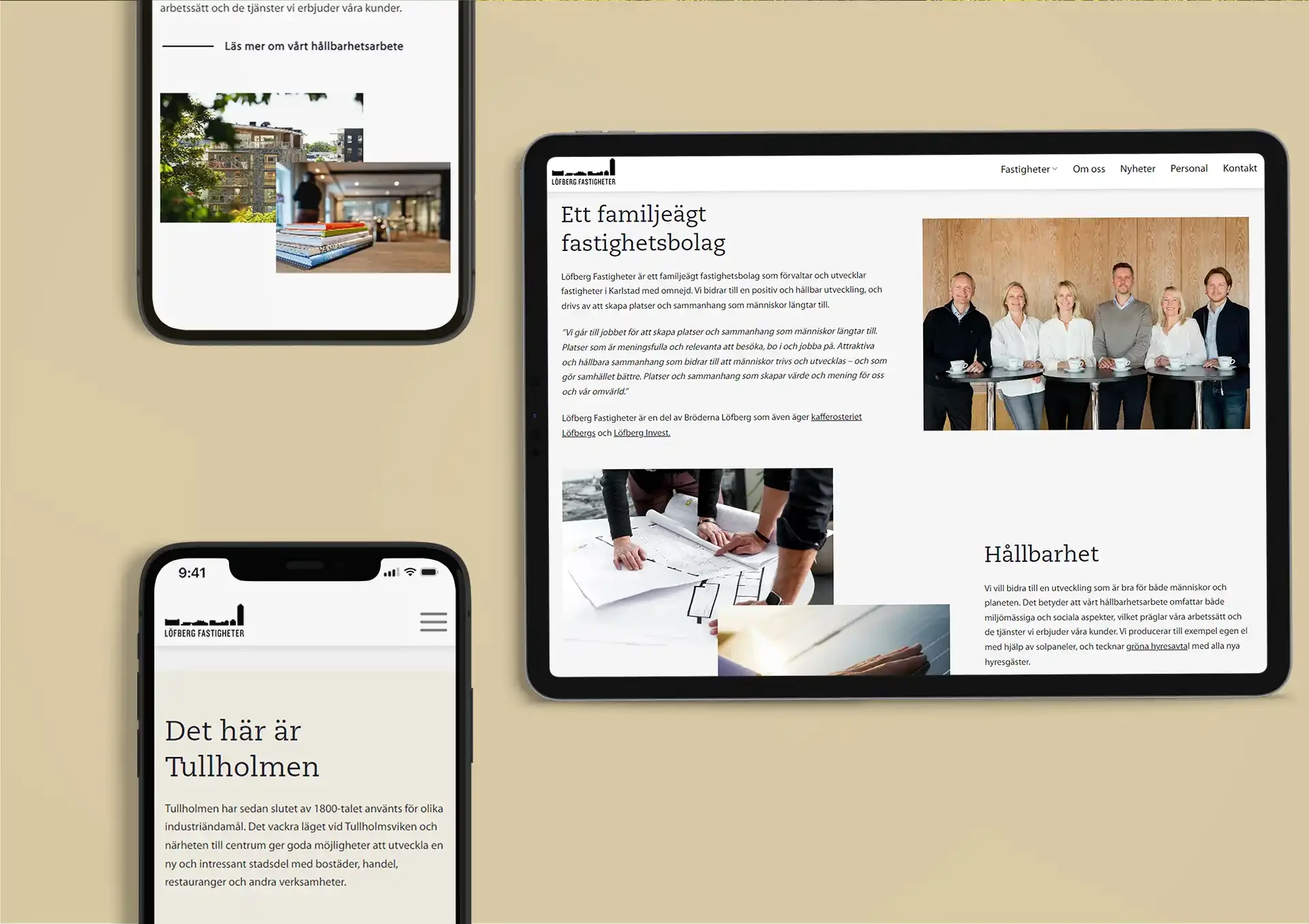 Löfberg Fastigheter — Modern och lättnavigerad webbplats för ett familjeägt fastighetsbolag (bild 2)