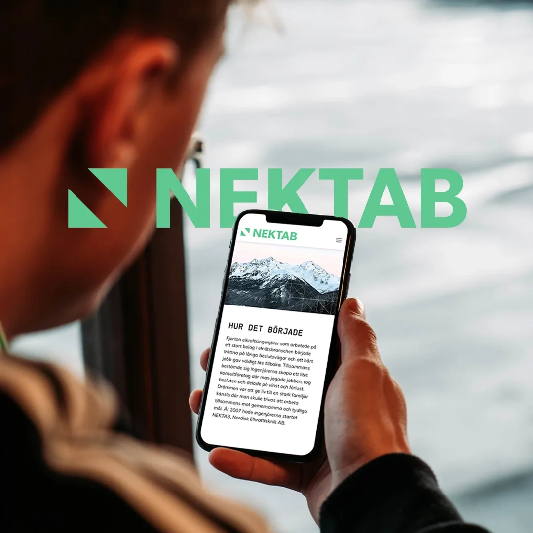 NEKTAB — Modern webbplats som samlar teknik och vision