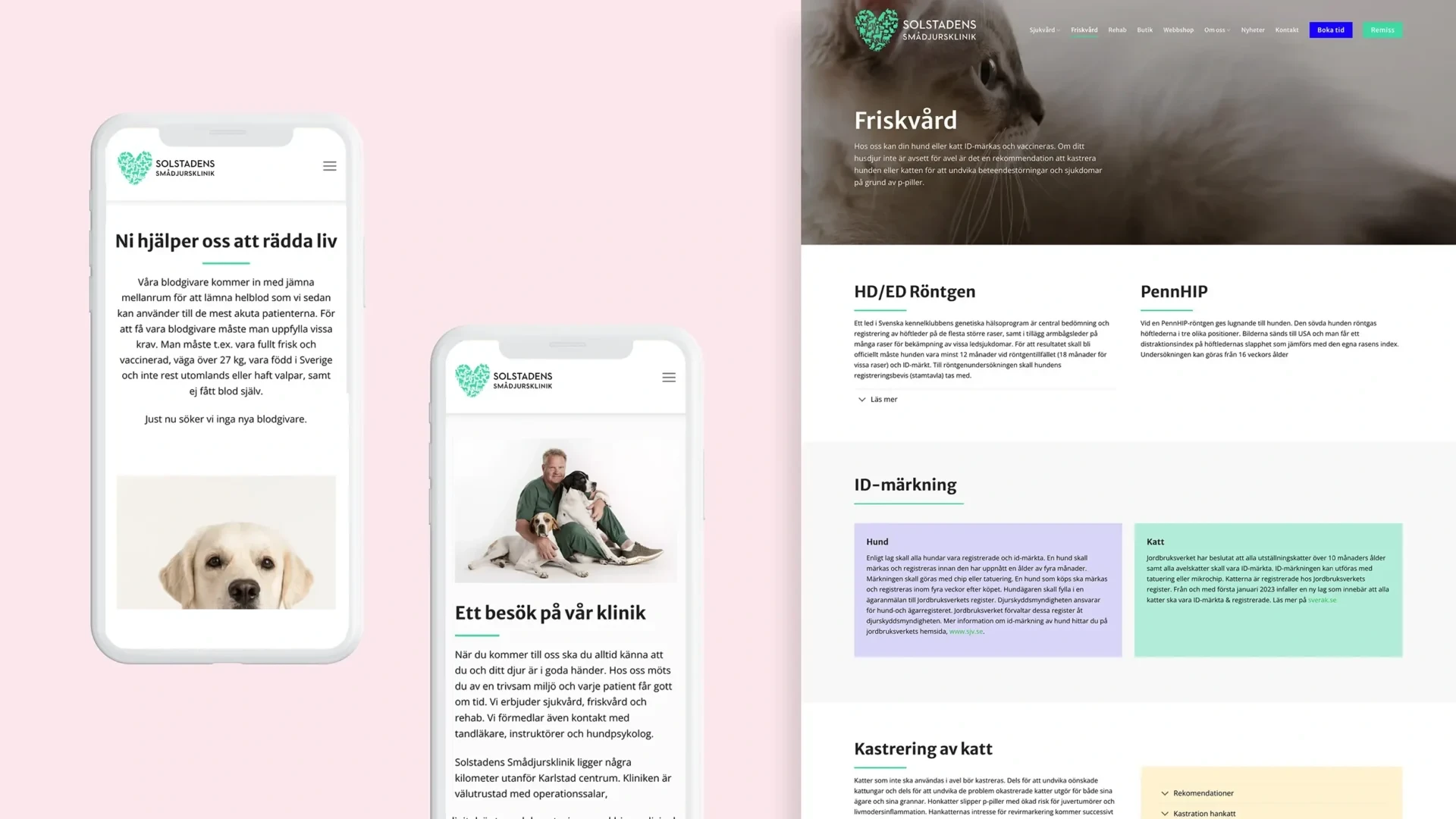 Solstadens Smådjursklinik — Enhetlig grafisk profil och tre webbplatser för djurklinik (bild 12)