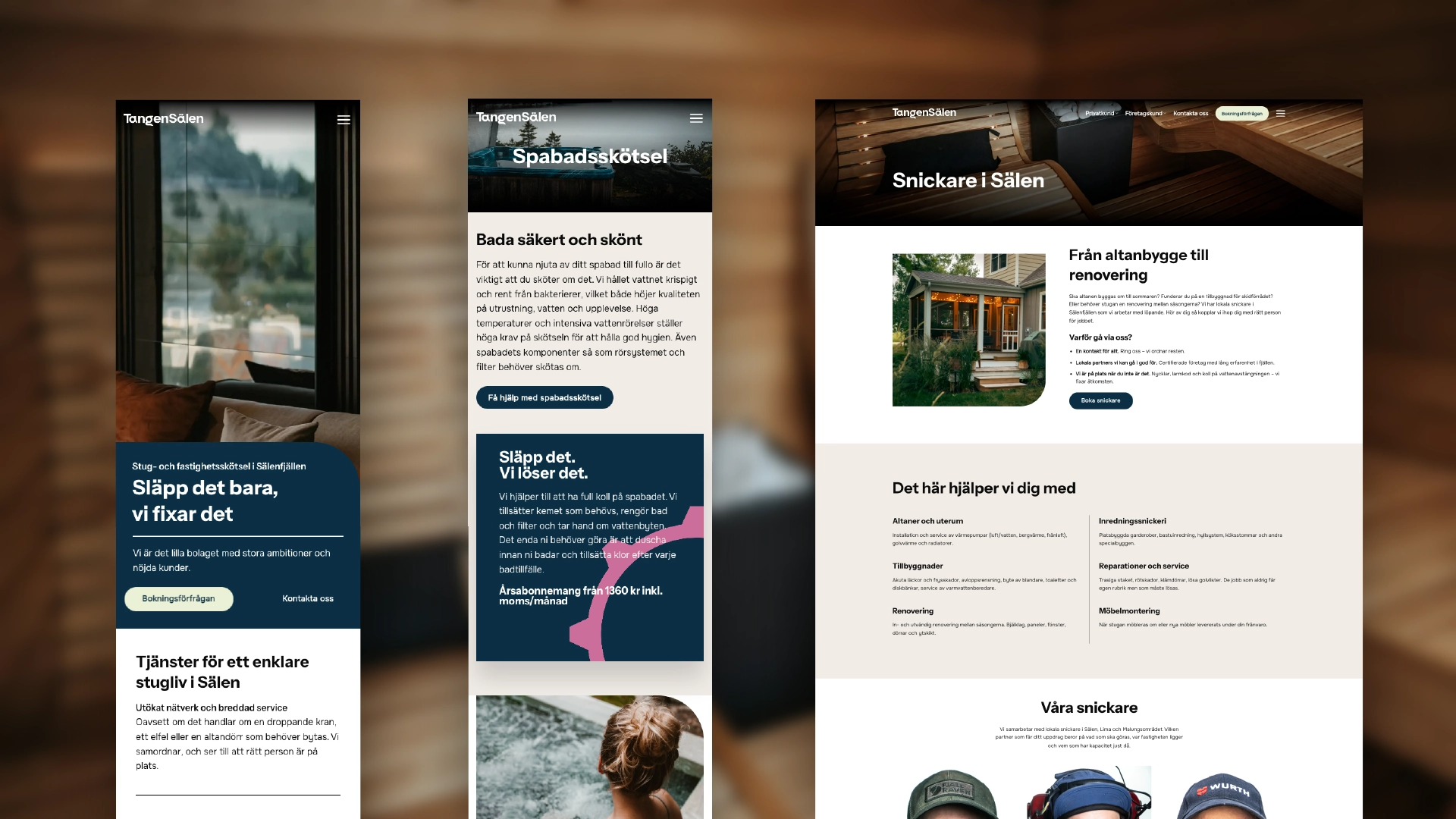 En casebild för projektet Grafisk profil, logotyp och hemsida till Tangen Sälen av reklambyrån Gullström & CO i Karlstad.